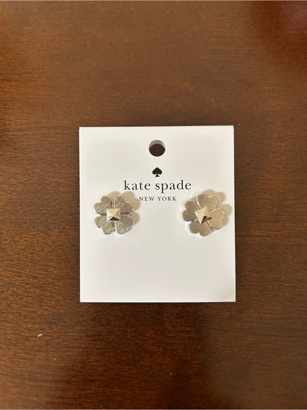 kate spade Silver Spades & Studs Stud Earrings